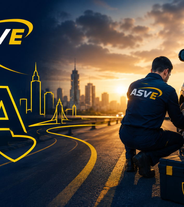 Asistencia vehicular en Colombia con técnico ASVE atendiendo un vehículo en carretera