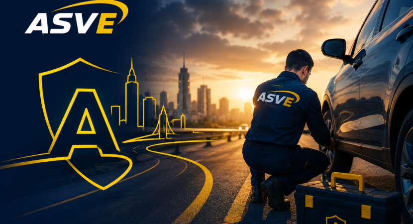 Asistencia vehicular en Colombia con técnico ASVE atendiendo un vehículo en carretera
