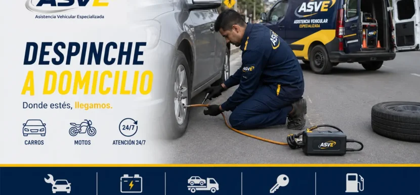 Despinche a domicilio para carros y motos en Bogotá con asistencia vehicular ASVE