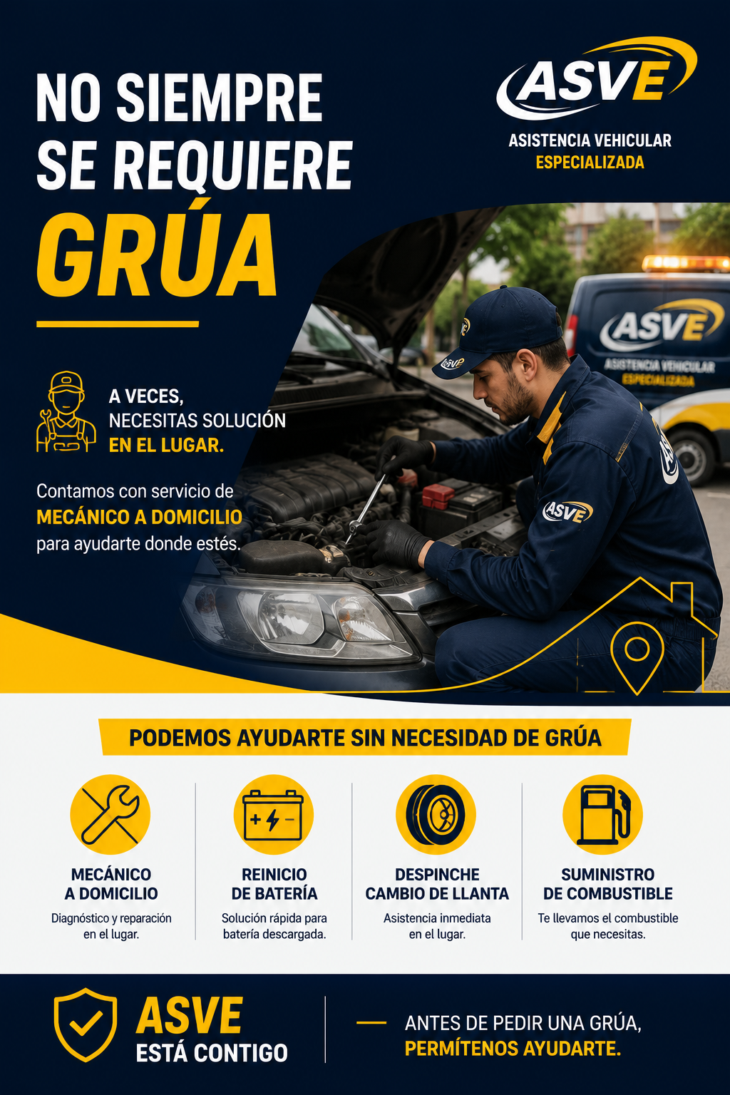 Mecánico a domicilio ASVE como alternativa a la grúa