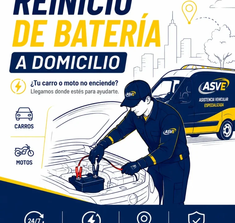 Reinicio de batería a domicilio para carros y motos con ASVE