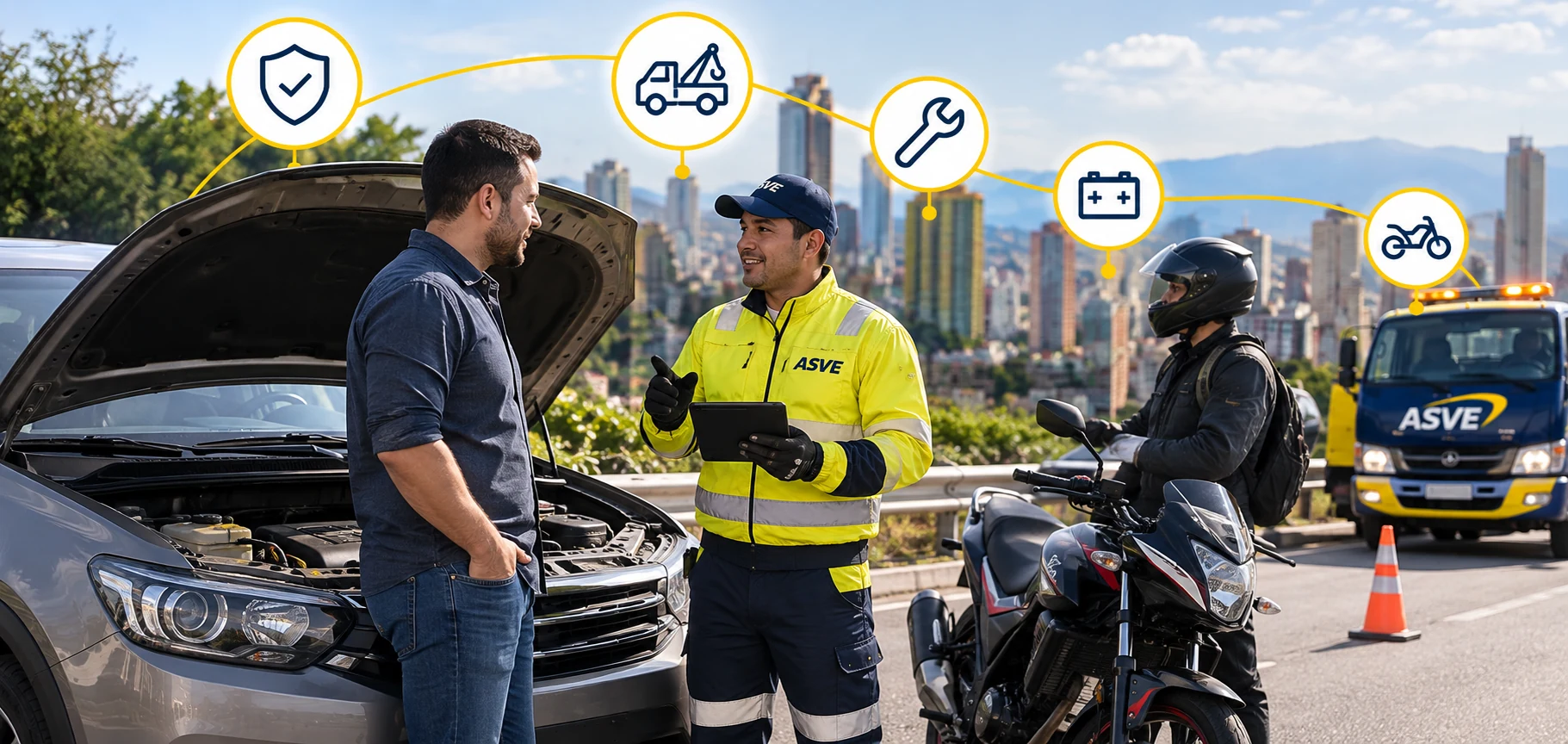 Acompañamiento de ASVE para conductores de carros y motocicletas